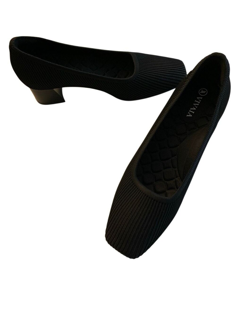 Vivaia Square Toe Margot Heel black women's size 39.5 US 8.5